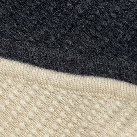 Rag & Bone Womens 100% Wool Blend Two-Tone Sweater XS charcoal gray Cream preppy - Picture 5 of 10